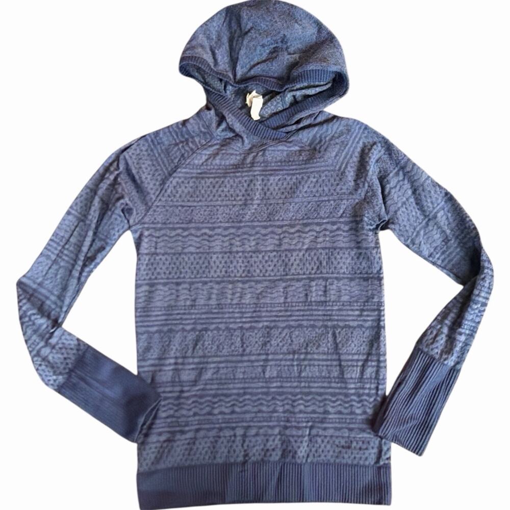 Lululemon Rest Less Blue Activewear Hoodie Pullover Size 8 Athletic Lightweight